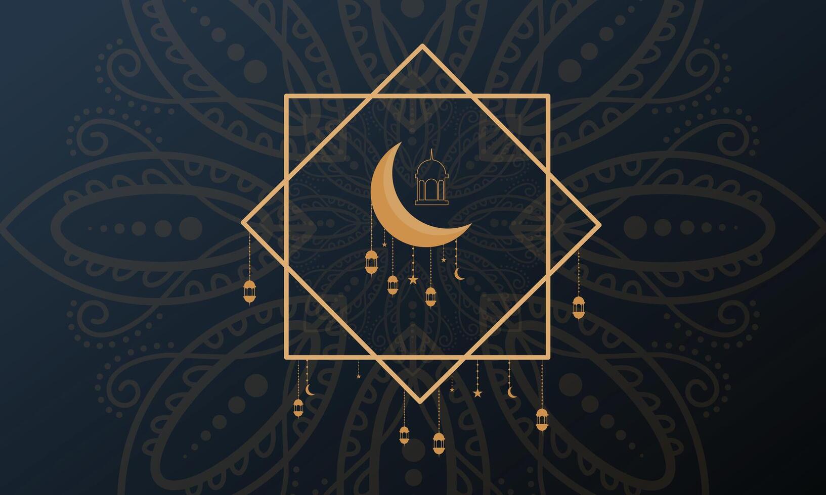 Ramadan Background with Traditional Patterns and Symbols vector