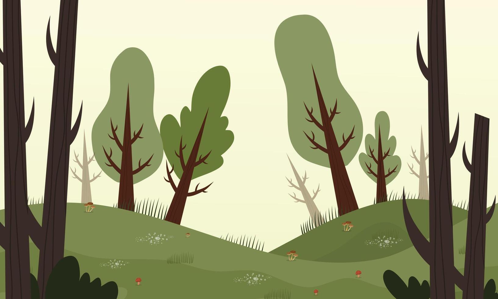 Simple Green Forest Landscape vector