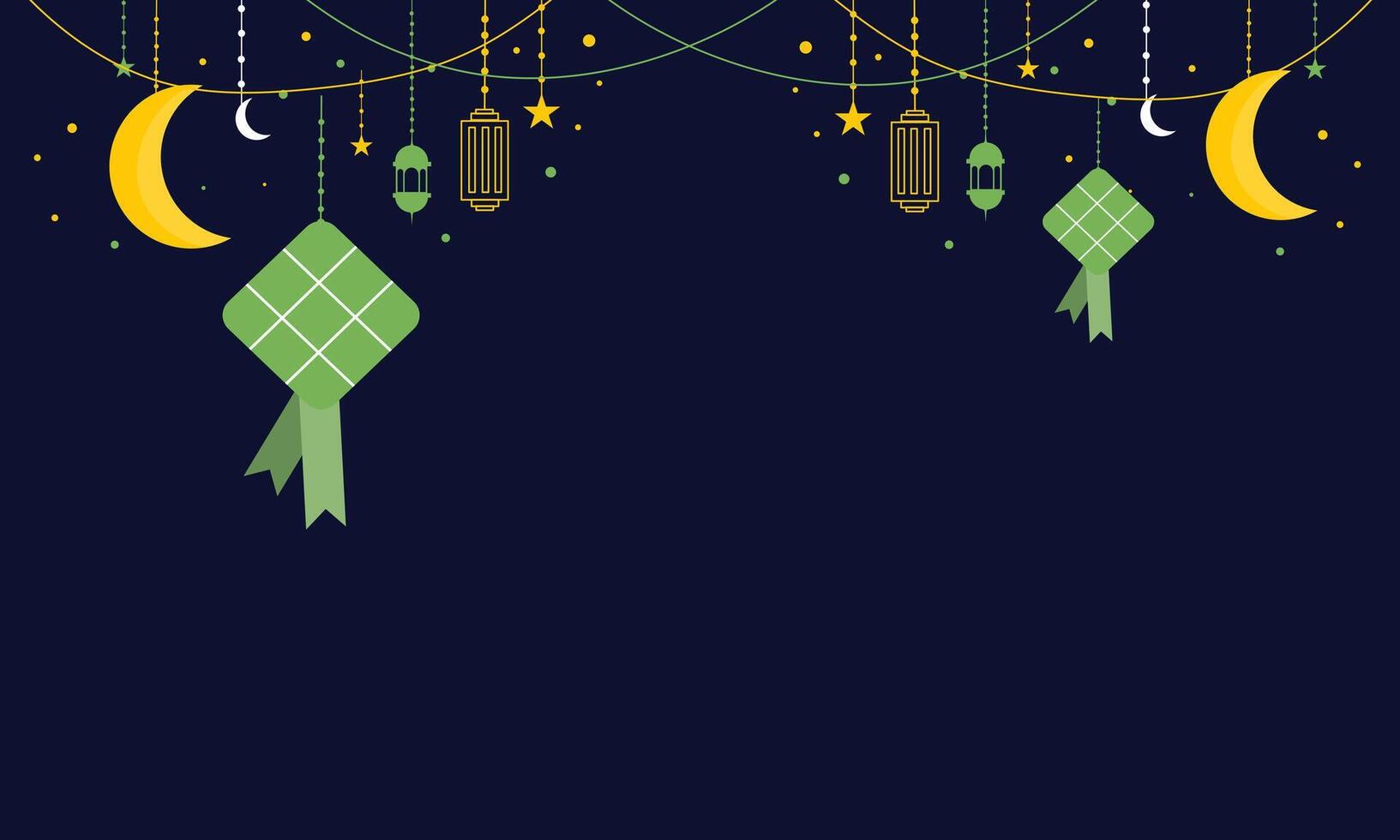 Ramadan Lights and Crescent Decorations vector
