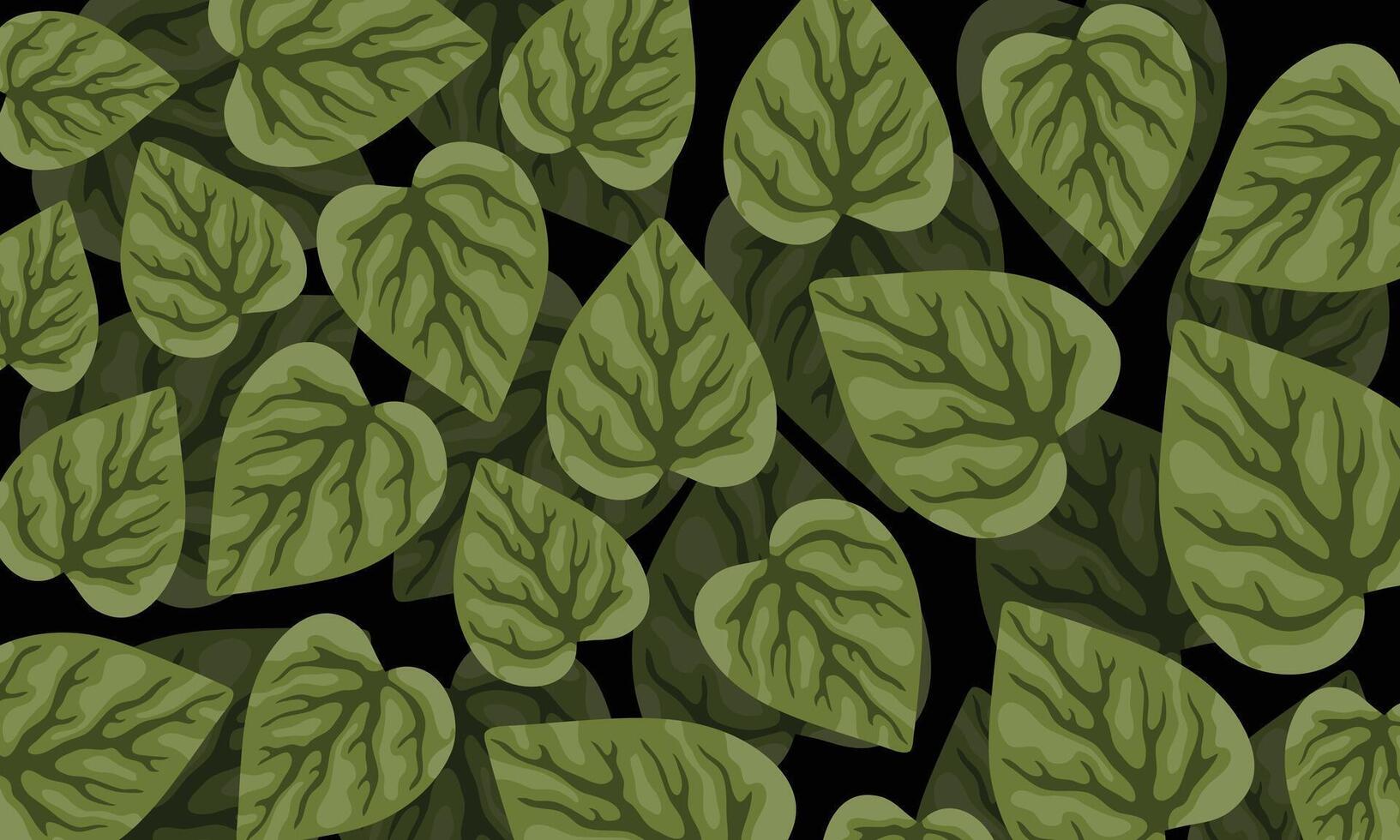 Dark Leaf Pattern Background vector