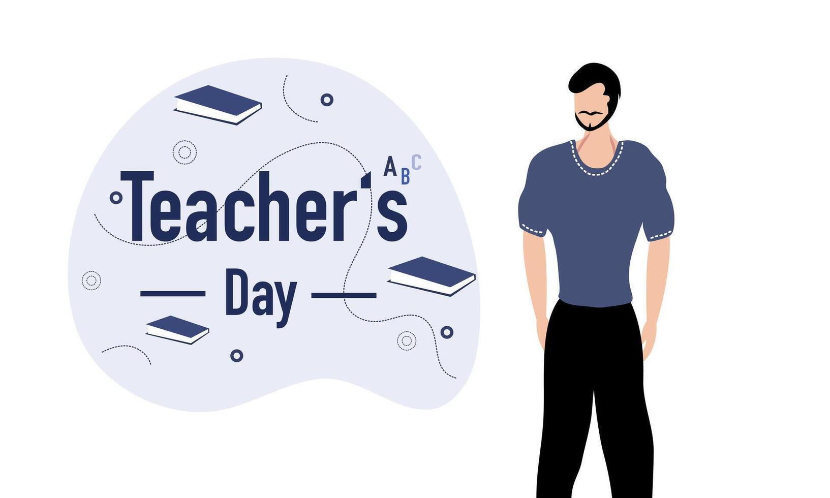 Teachers Day Typography Surrounded By School Icons vector