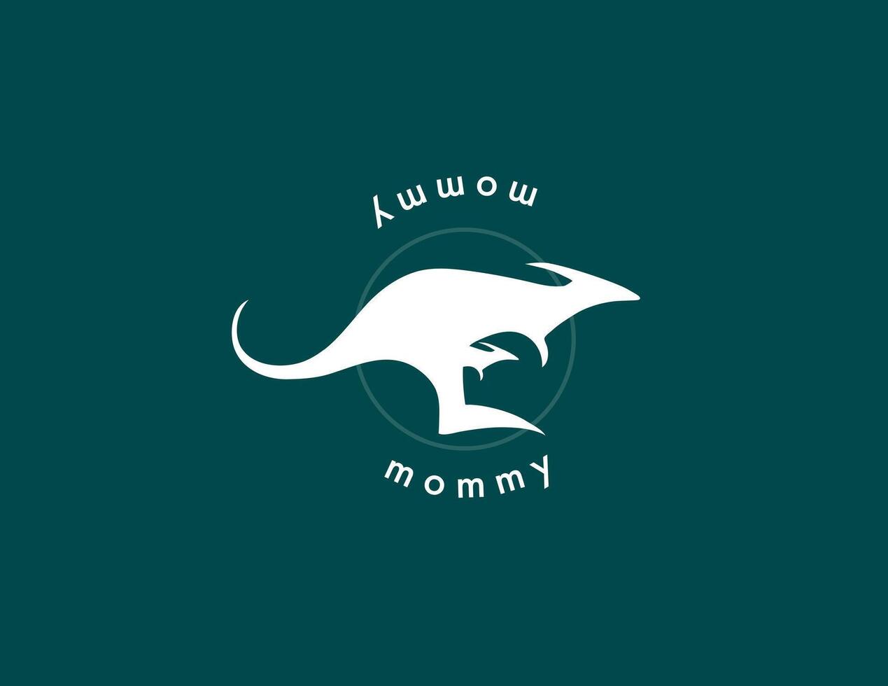 Kangaroo with Baby in Circular Logo Design vector