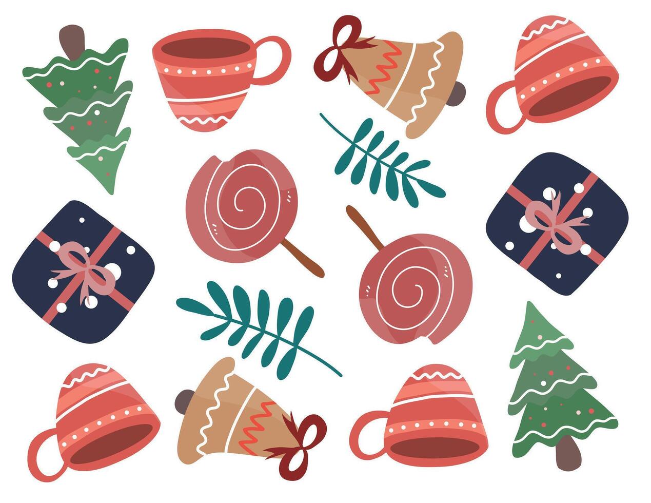 Holiday Sweets and Gifts Pattern vector
