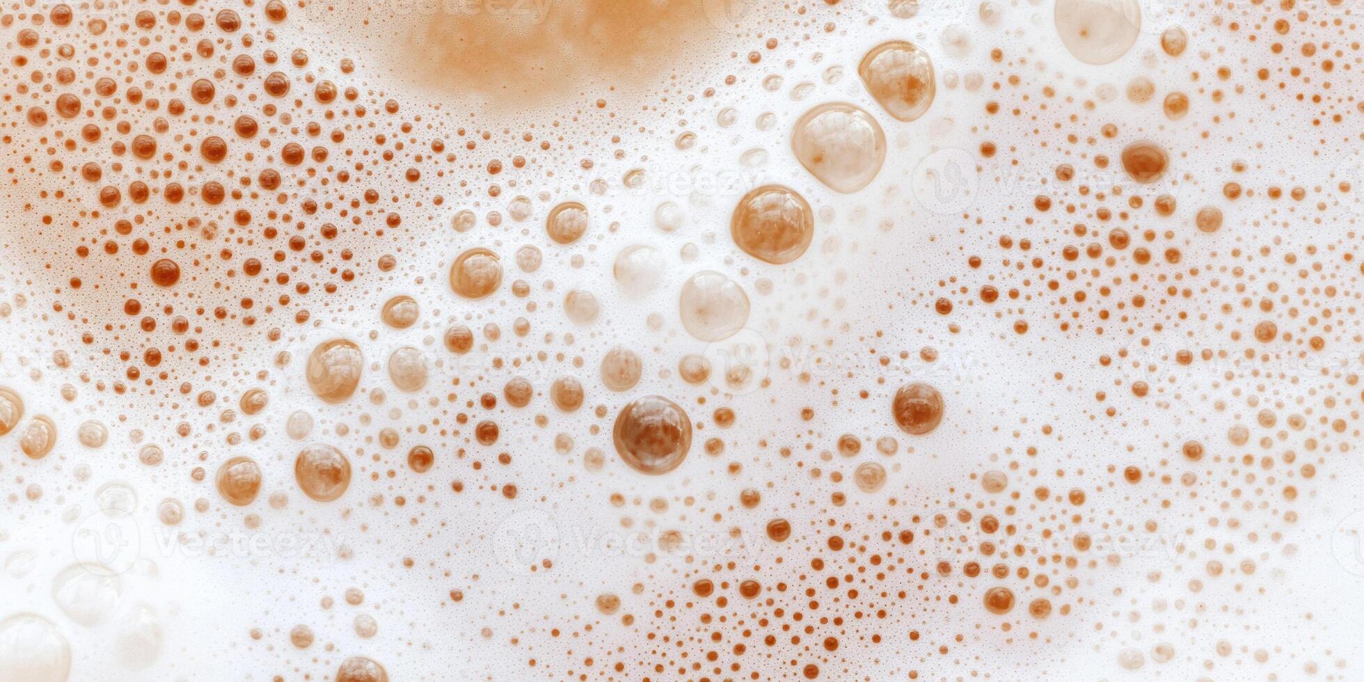 Close-up of intricate birch beer foam bubbles photo