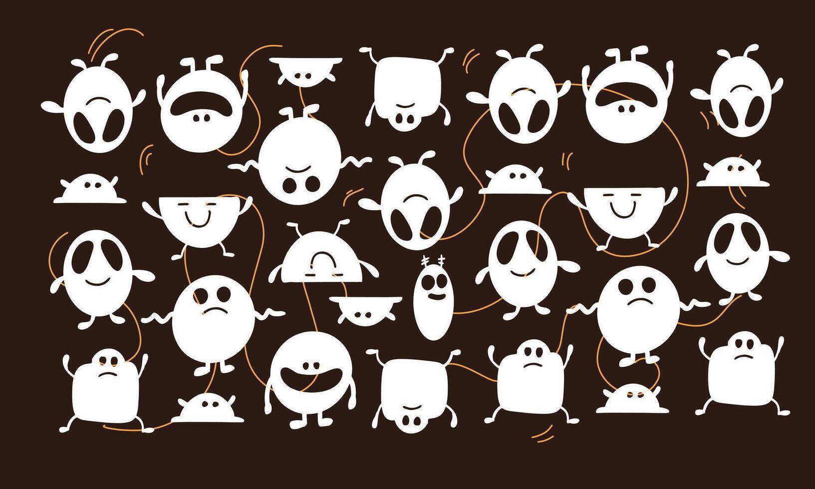 Halloween Monster Silhouettes for Posters vector