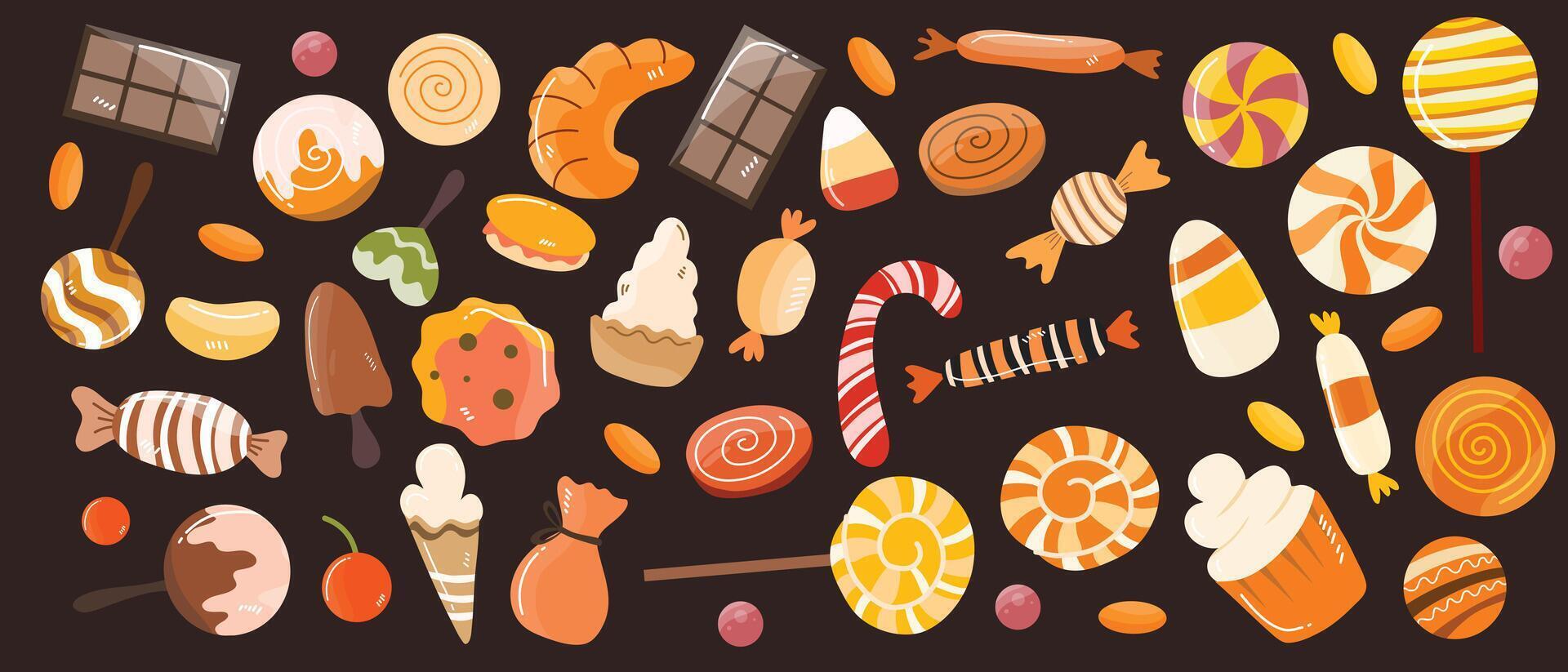 Variety of Colorful Candies vector