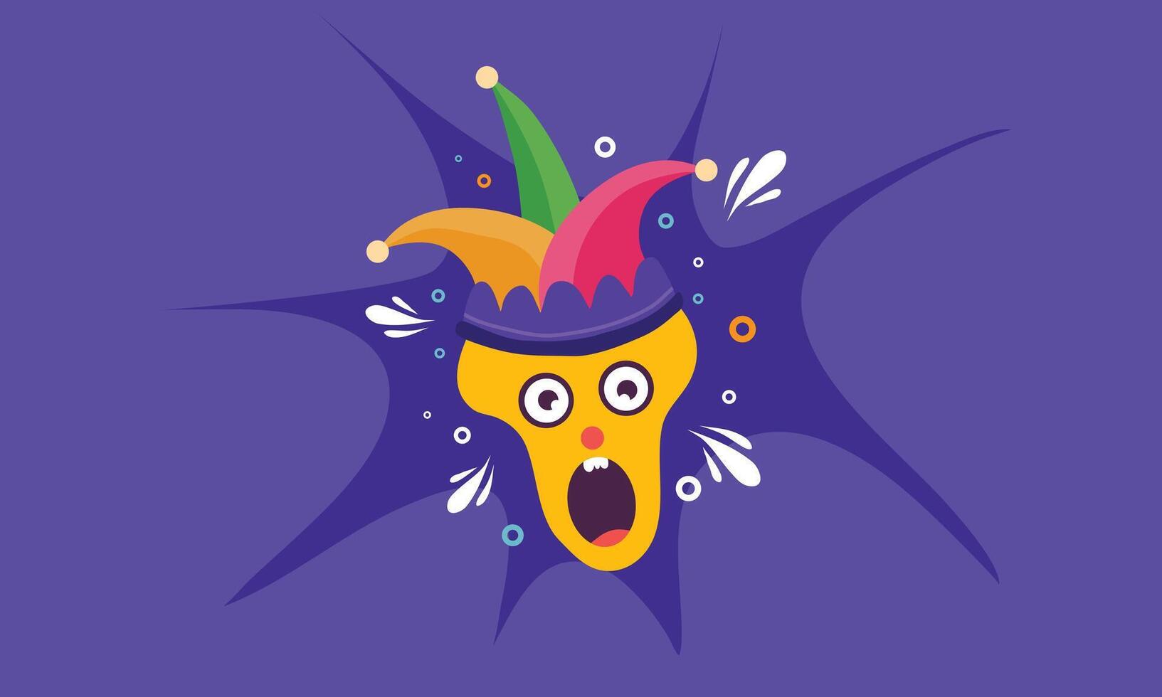 Crazy Clown Face Burst vector