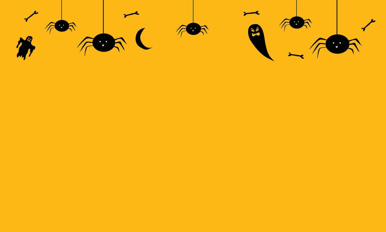 Cute Halloween pattern with pumpkins and hanging spiders vector