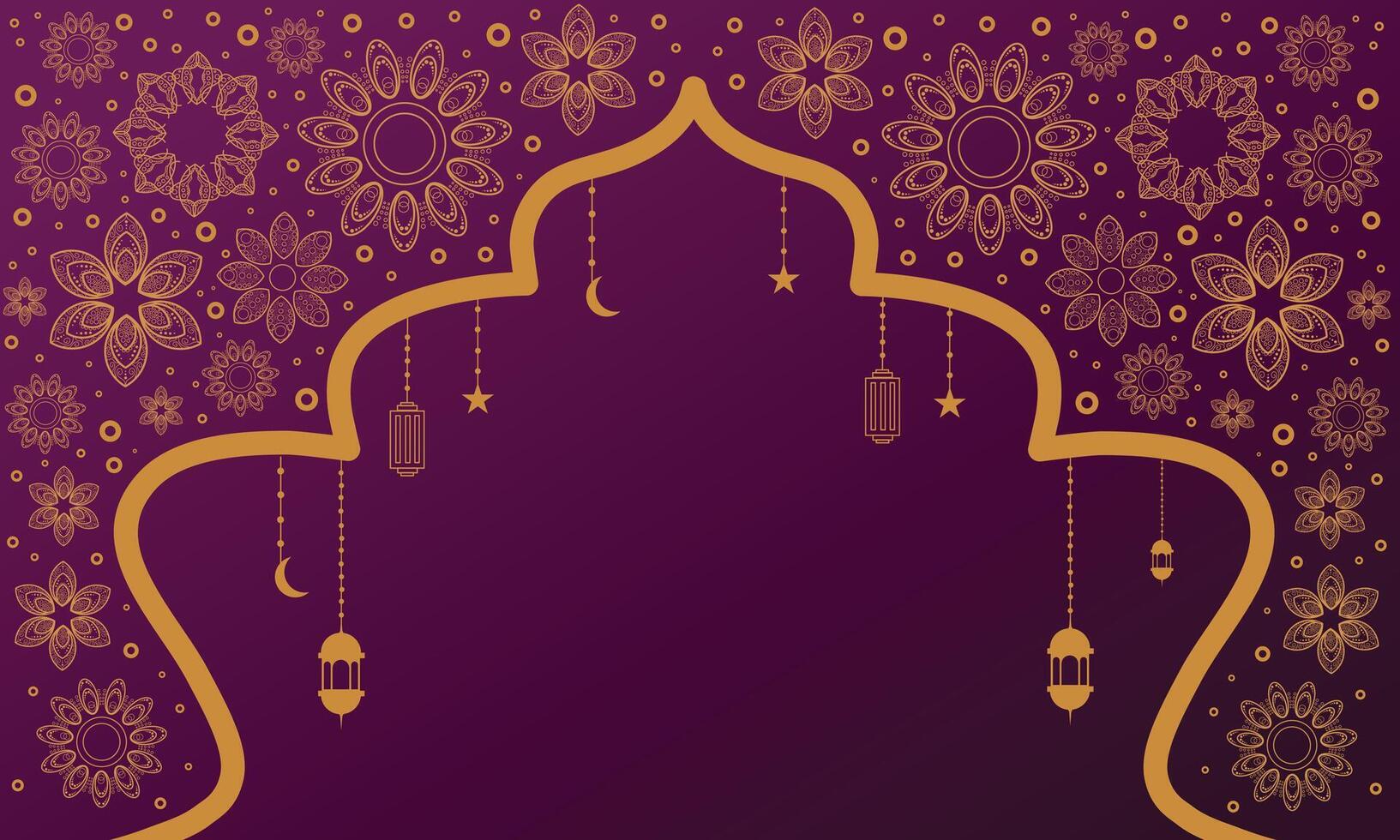 Ramadan background with gold decorations vector