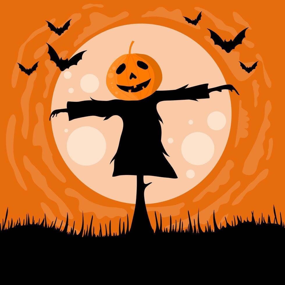 Halloween Night Background with Flying Bats vector
