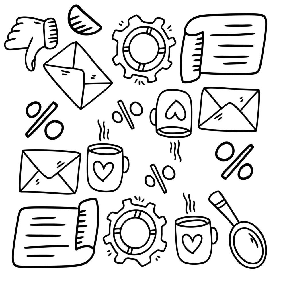 Startup Icons and Business Communication Doodle Set vector