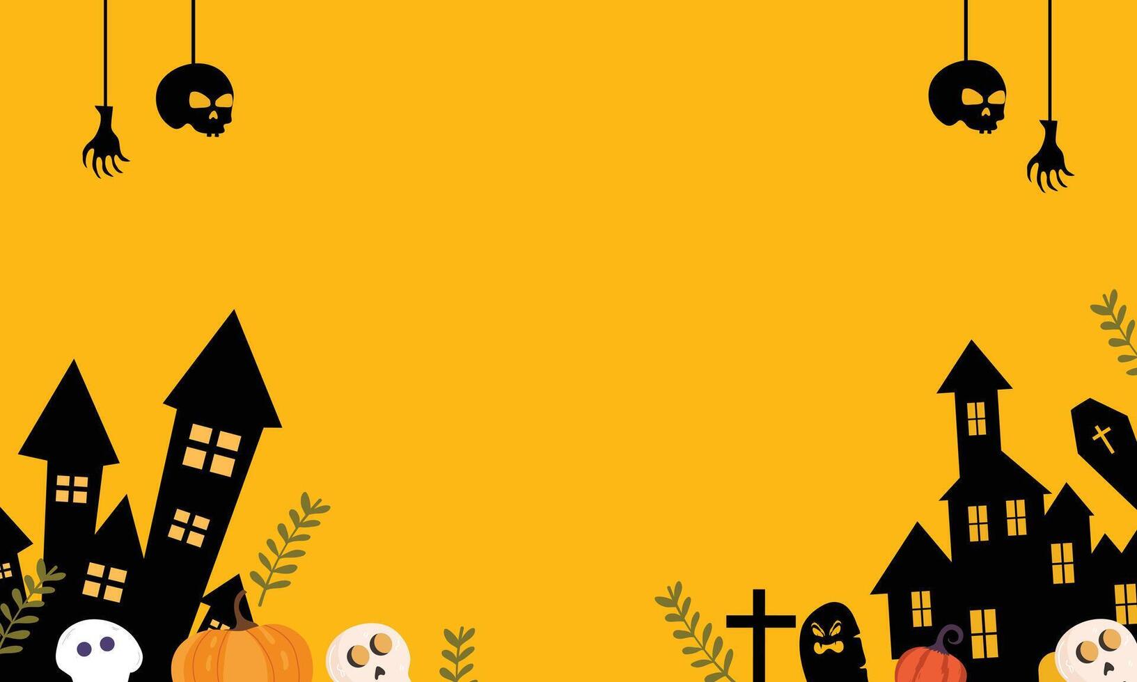 Halloween Graveyard Scene with Ghost Silhouettes vector