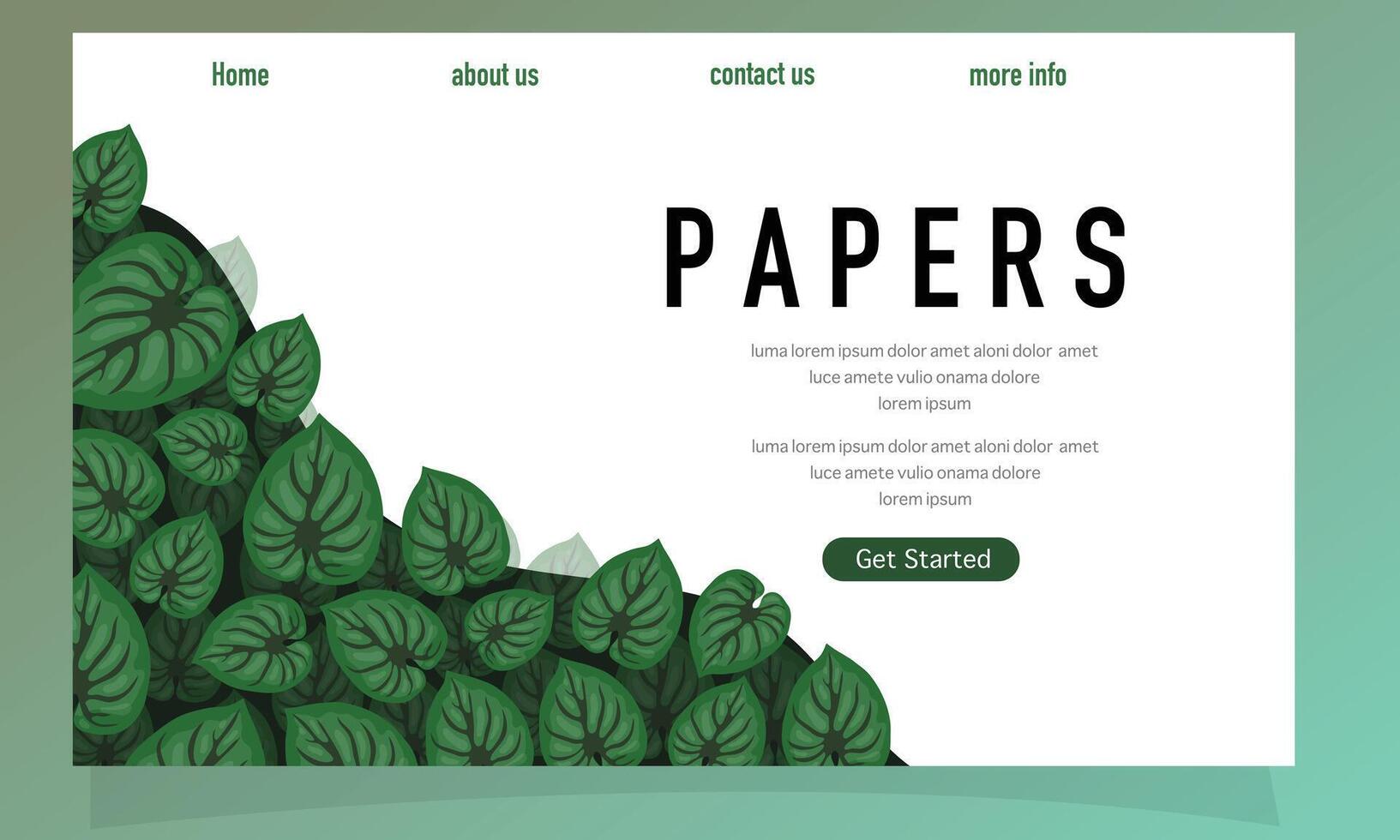 Landing Page with Vibrant Green Nature Theme vector