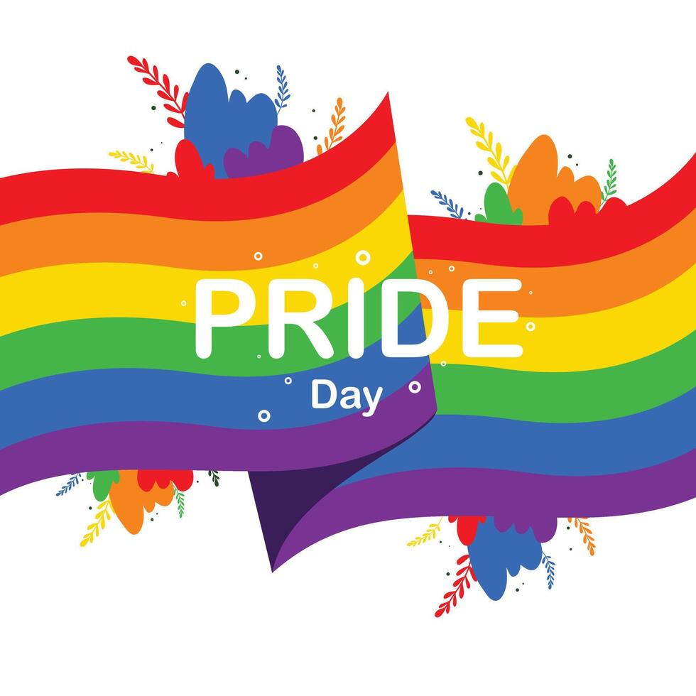 Colorful Pride Day Text on Brush Background vector