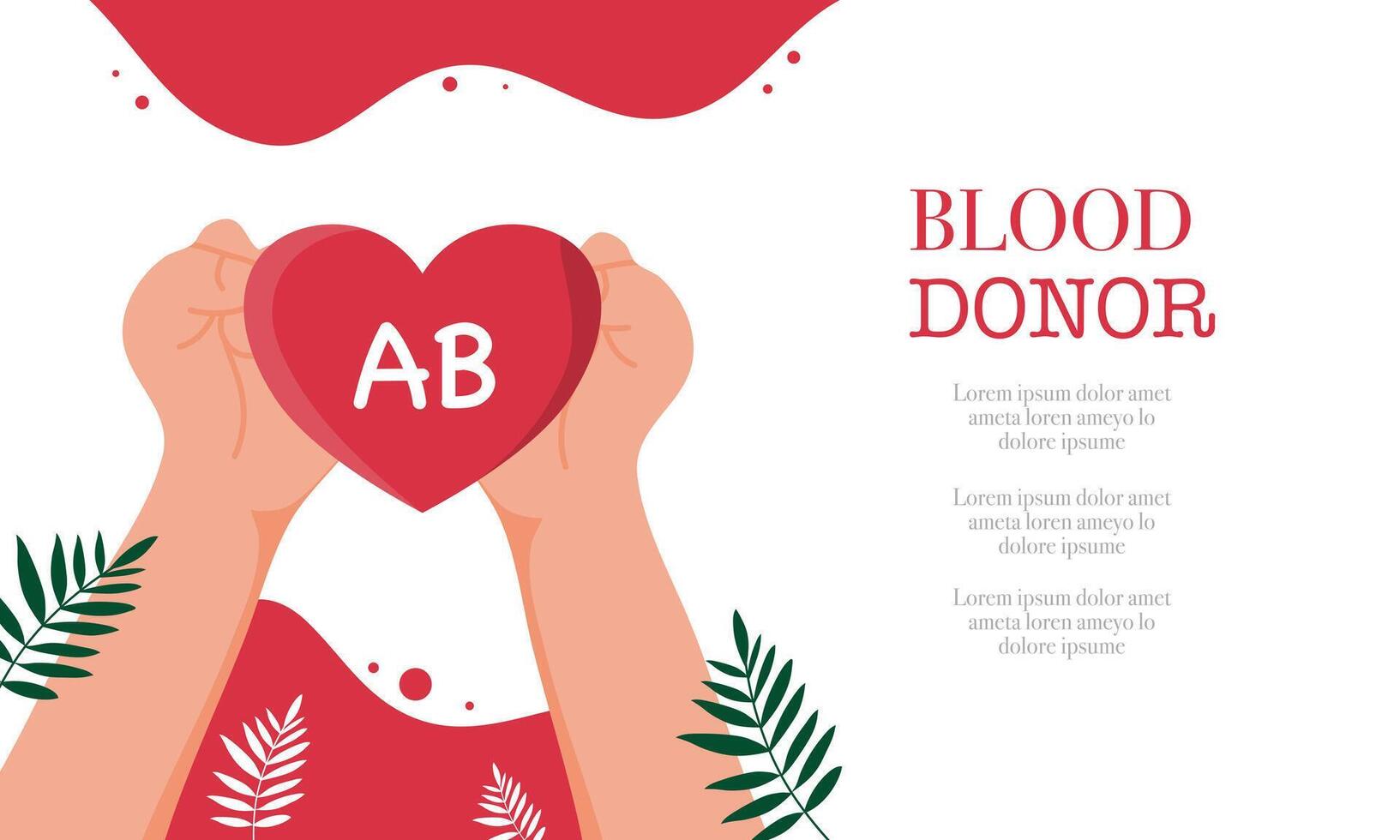 Blood donor poster with hands holding a heart vector