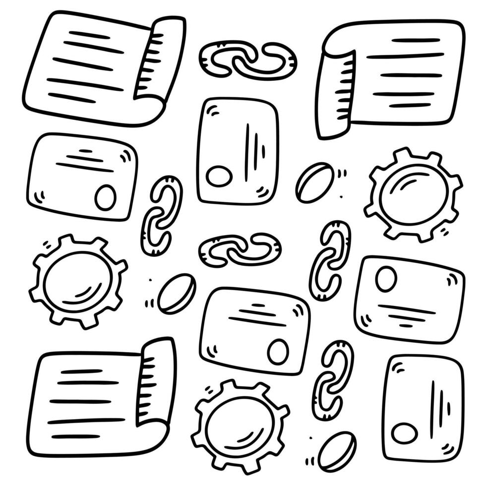 Hand Drawn Business Icons with Office Elements vector