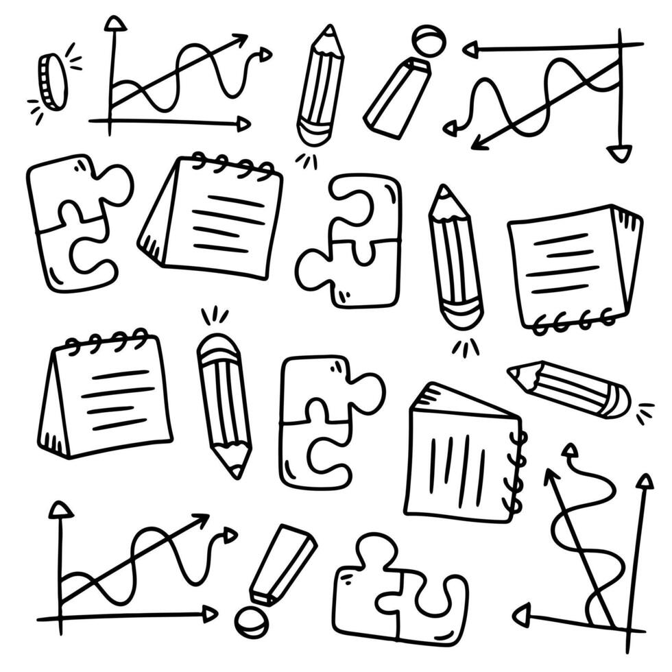 Business Planning and Growth Hand Drawn Sketches vector