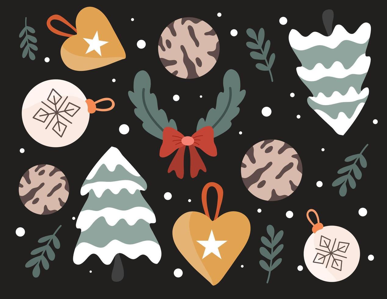Christmas Pattern with Ornaments vector