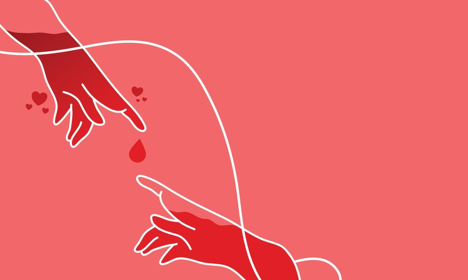 Red Background with Blood Drop Illustration vector