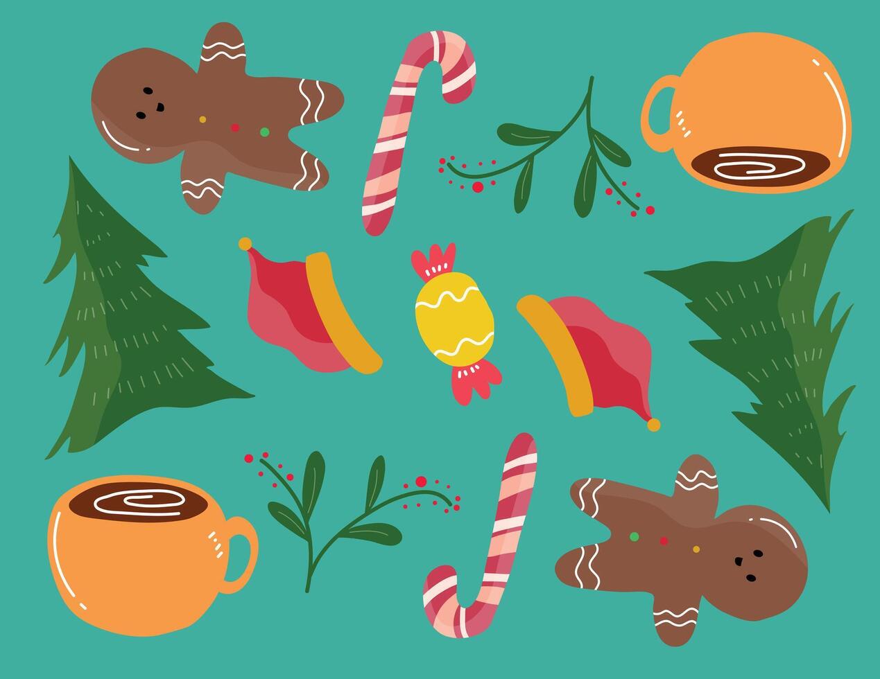 Gingerbread Cookies and Candy vector