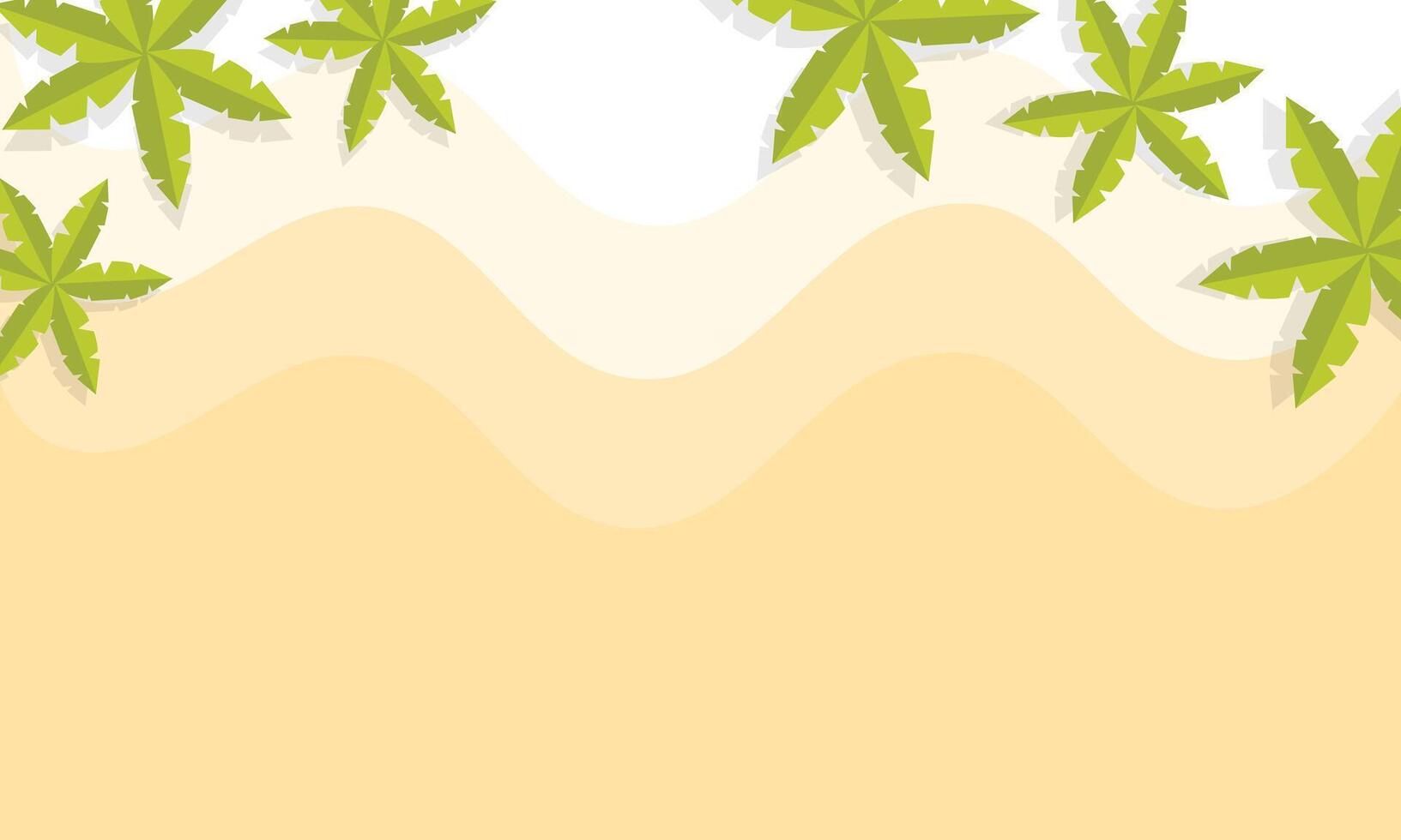 Tropical palm leaves on a beach background vector
