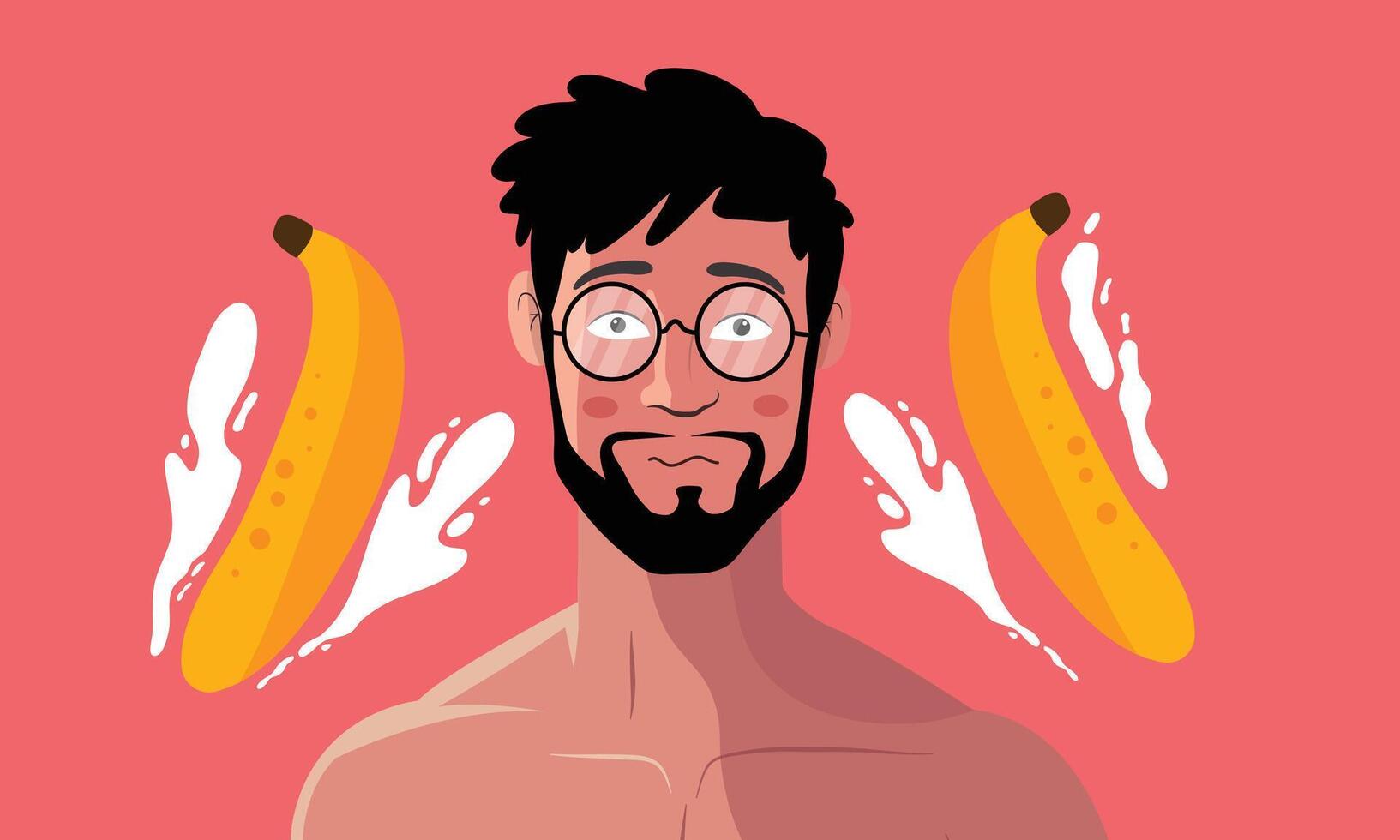 Solo Man with Bananas and Cream vector