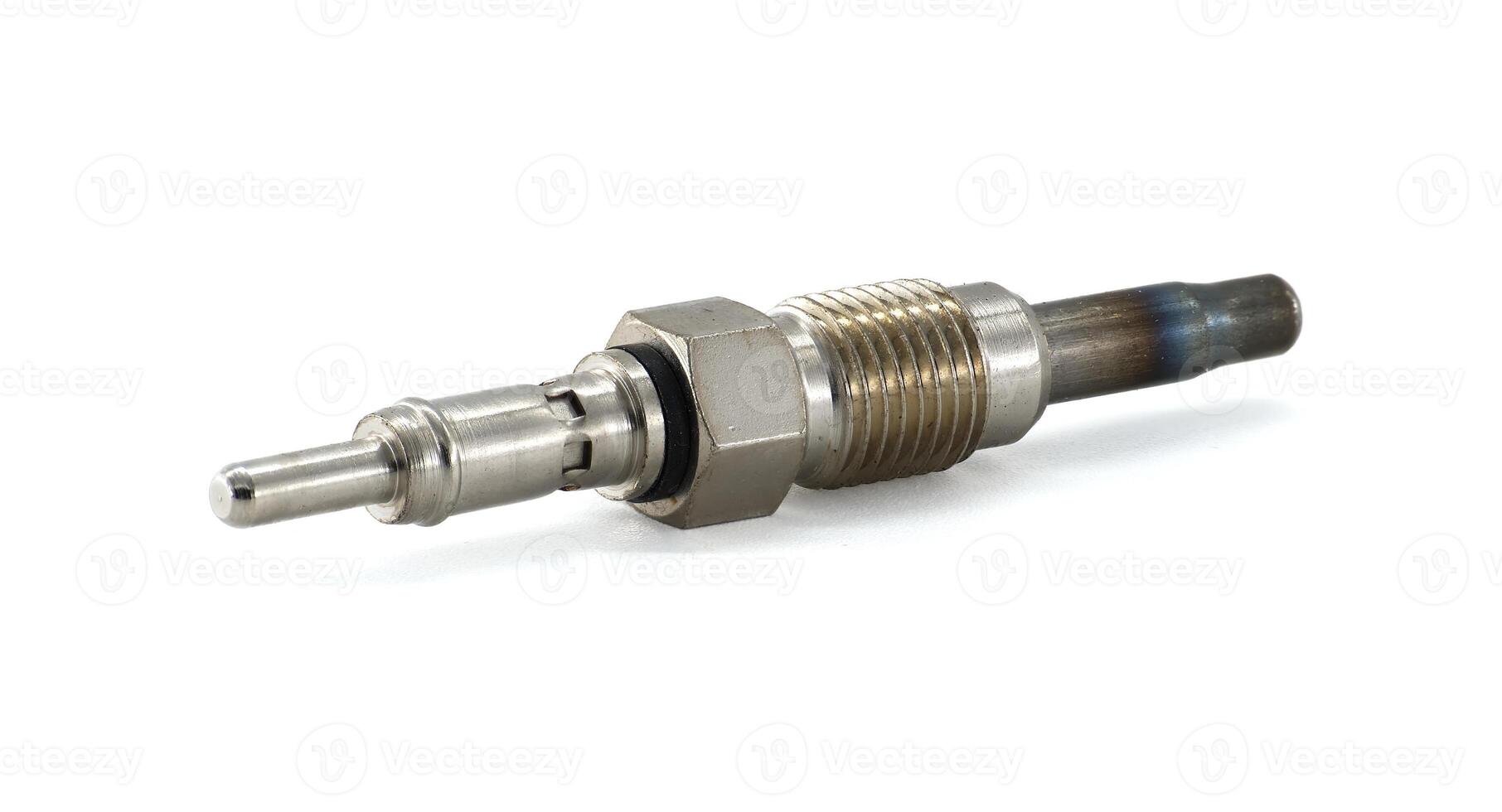 Close-Up of Automotive Glow Plug Component on White Background photo