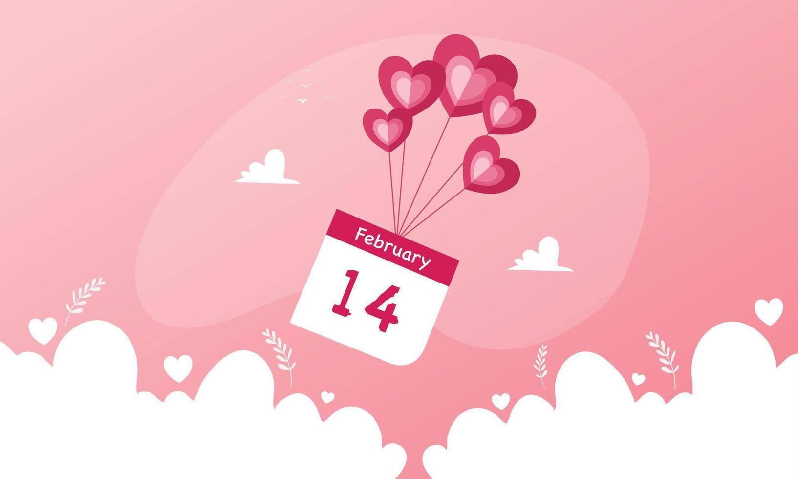 Minimalist Romantic Background for February 14 vector