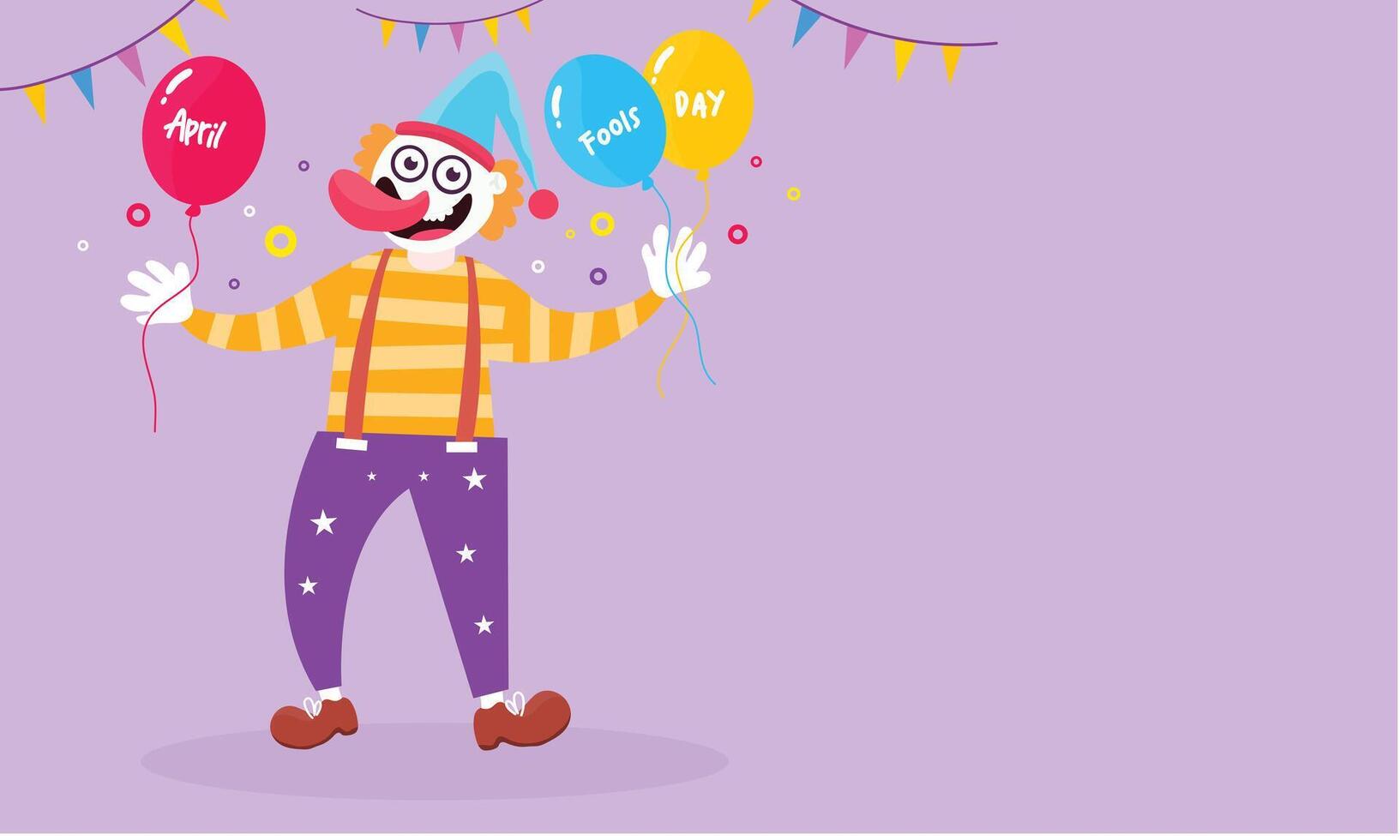 Clown Celebrating Carnival with Balloons vector