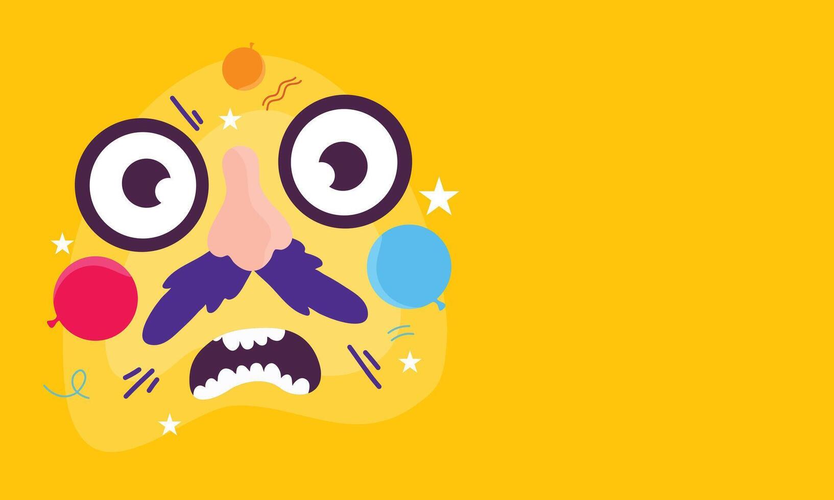 April Fools Day Background with Jester Hat and Glasses vector