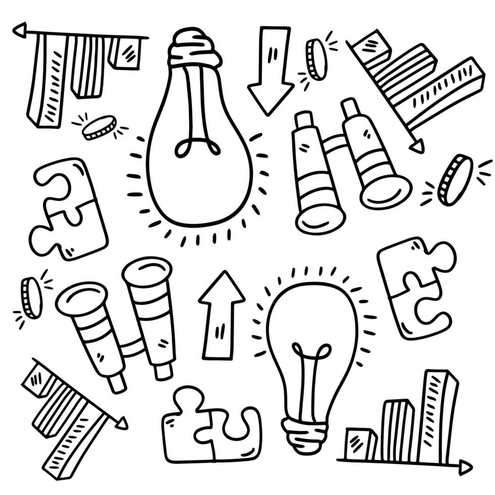 Innovation and Startup Symbols with Lightbulbs and Tools vector