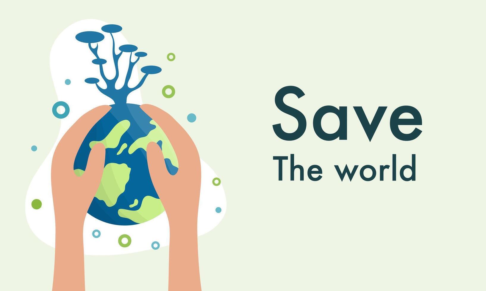 Save Earth Poster with Eco Friendly Concept vector