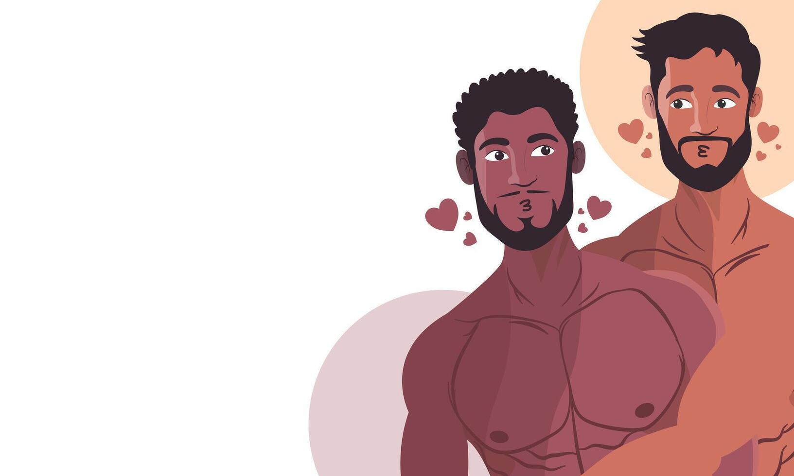 Black Couple with Strong Expressions vector