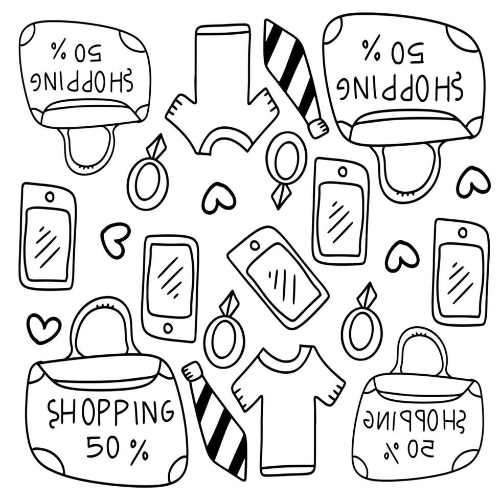 Shopping Icons with Bags, Tags, and Discounts vector