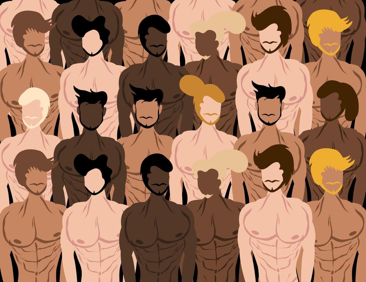 Group of Men Representing Diversity and Unity vector