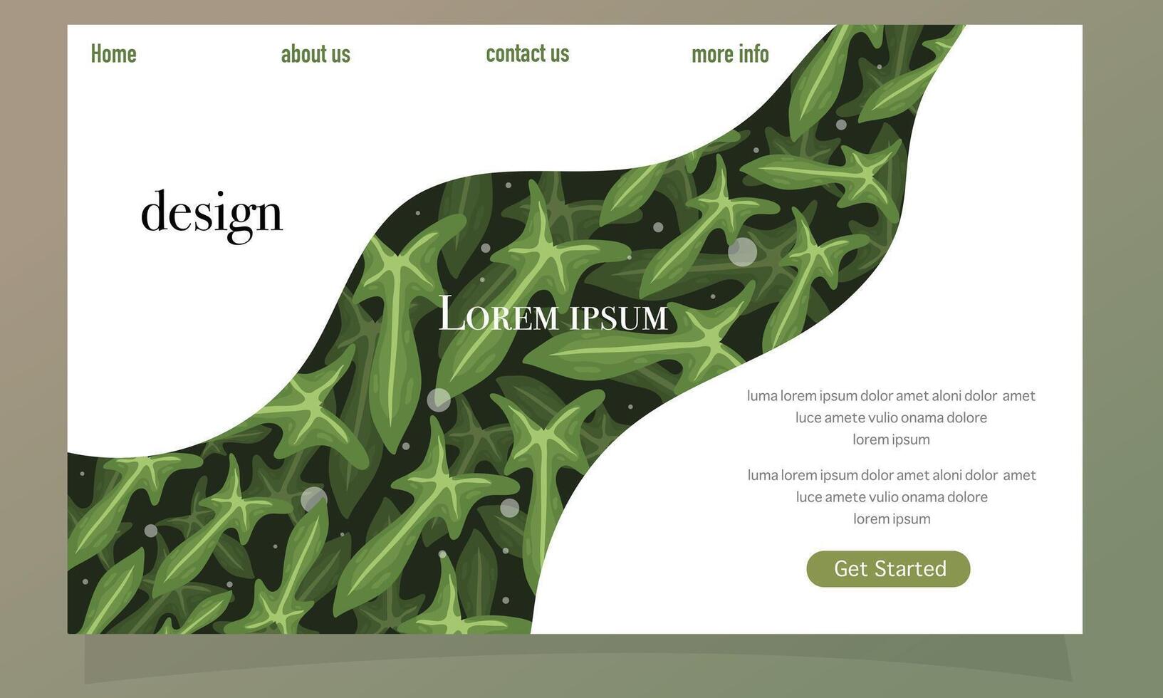 Nature Inspired Landing Page with Green Tones vector