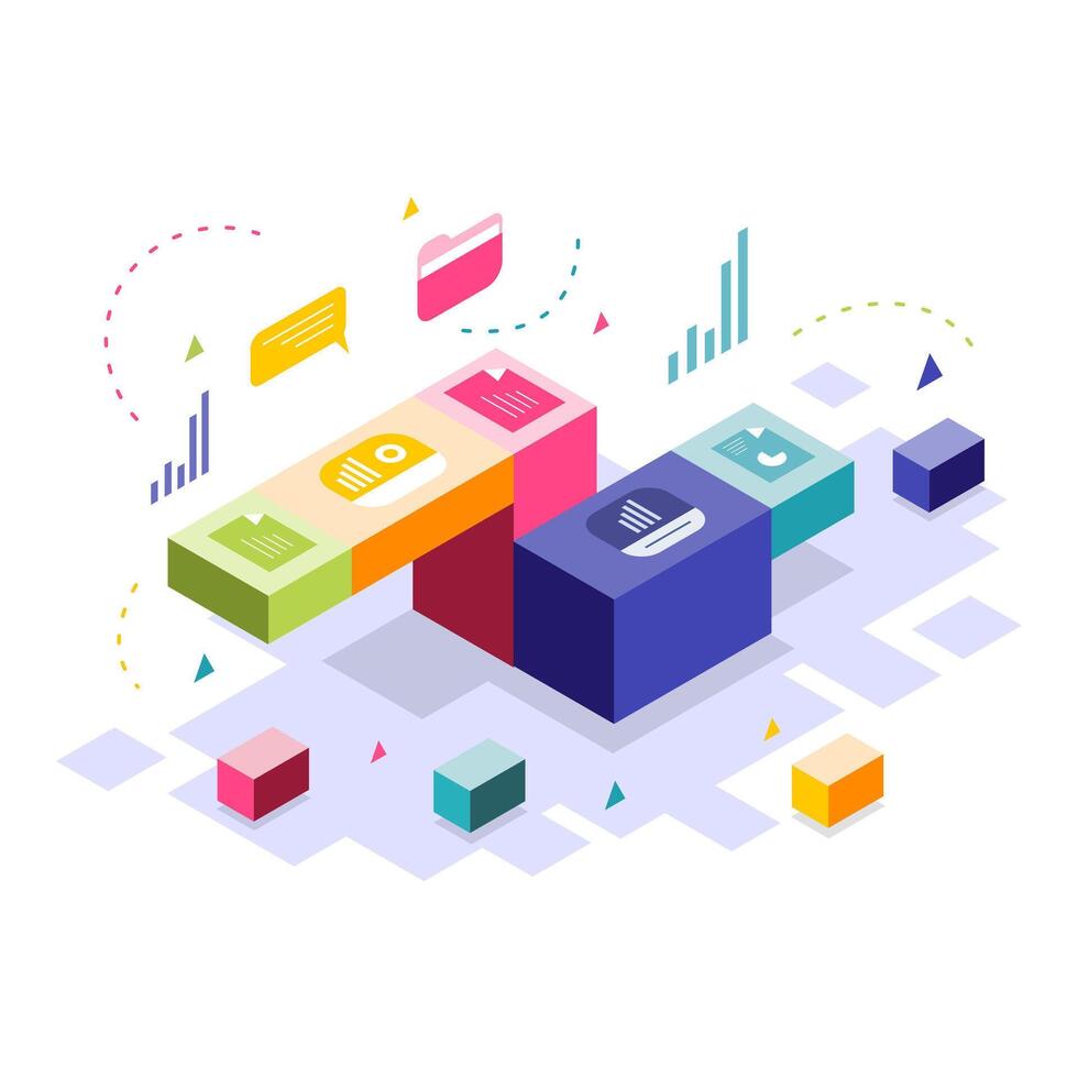 Business Presentation and Pitch Scenes with Laptops vector