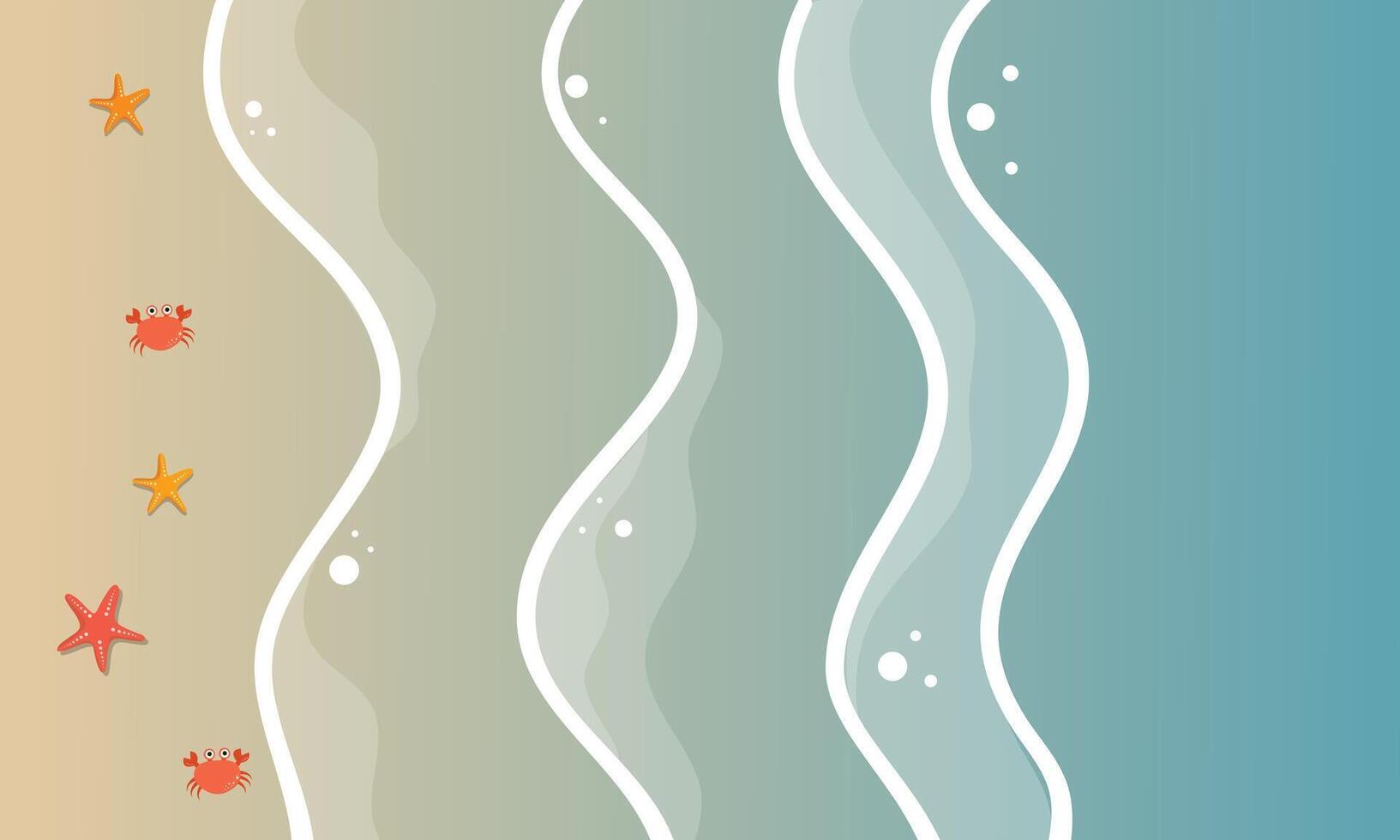 Repeating Wavy Sand and Water Shoreline Seamless Pattern vector