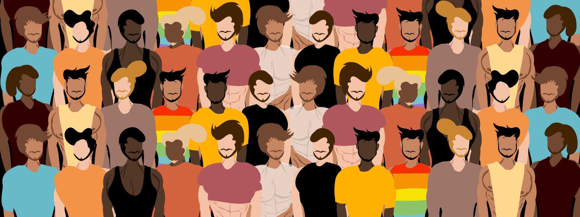 Diverse Crowd Representing Global Unity And Equality vector