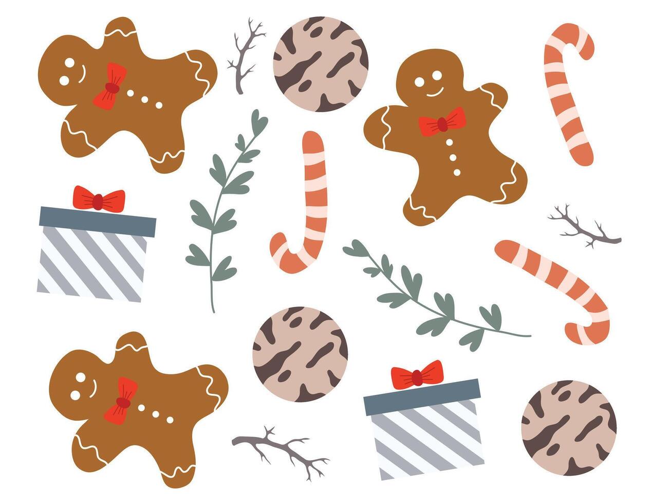 Gingerbread and Candy Set vector
