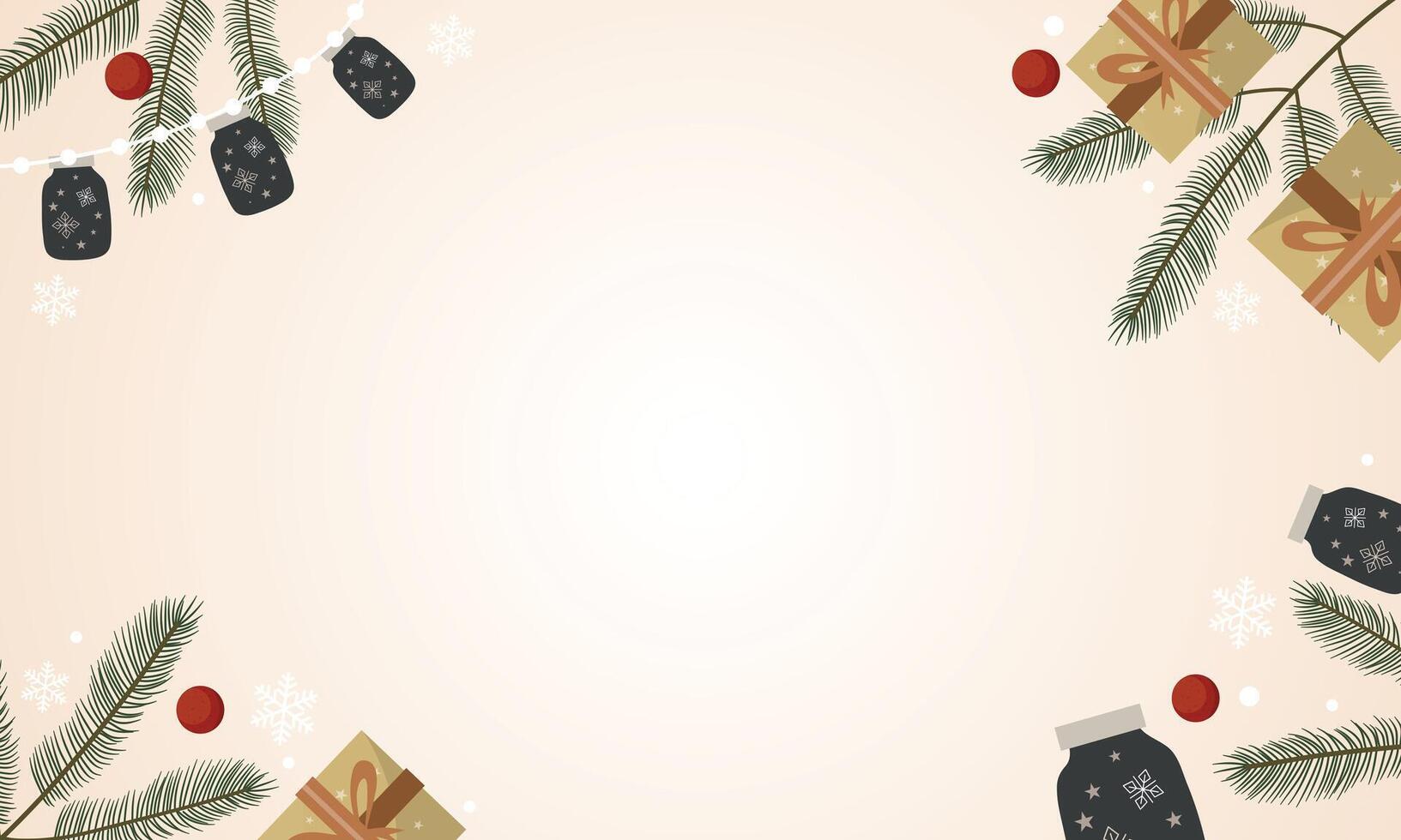 Neutral Christmas Border Frame vector