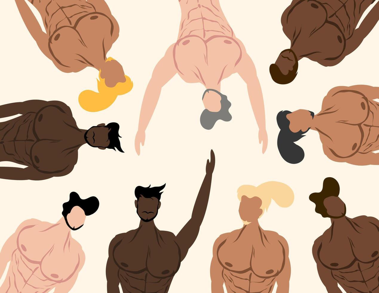 Modern Diversity Man Design for Campaigns vector