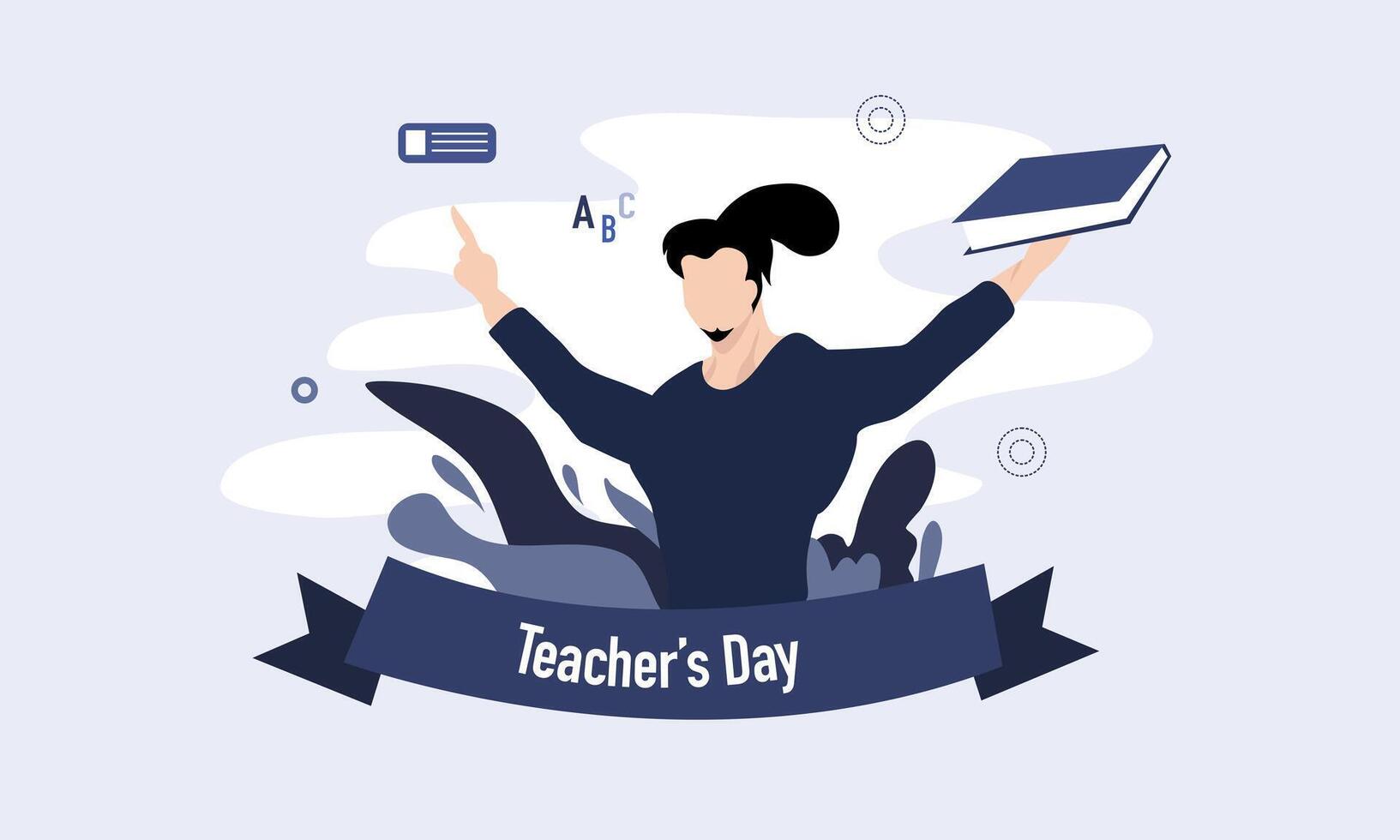 Confident Teacher Holding Books And Grading Papers vector