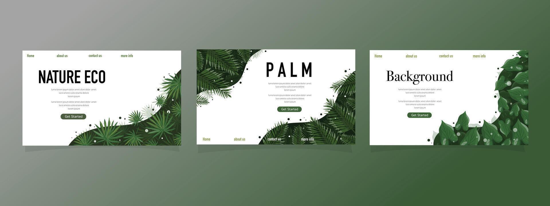 Minimal Green Nature Theme Website Page vector