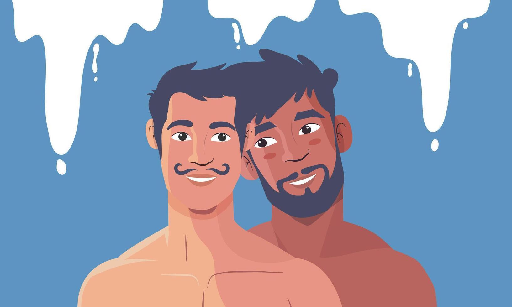 Cute Couple with Dripping Background vector