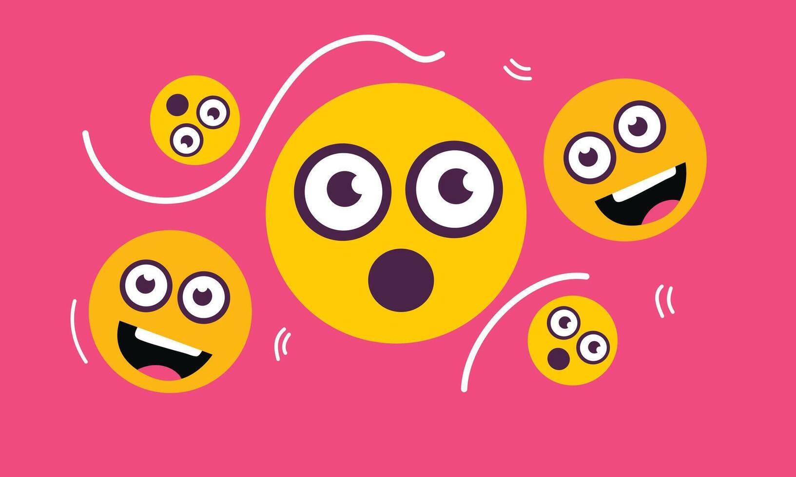 Silly Emoji Faces Celebration vector
