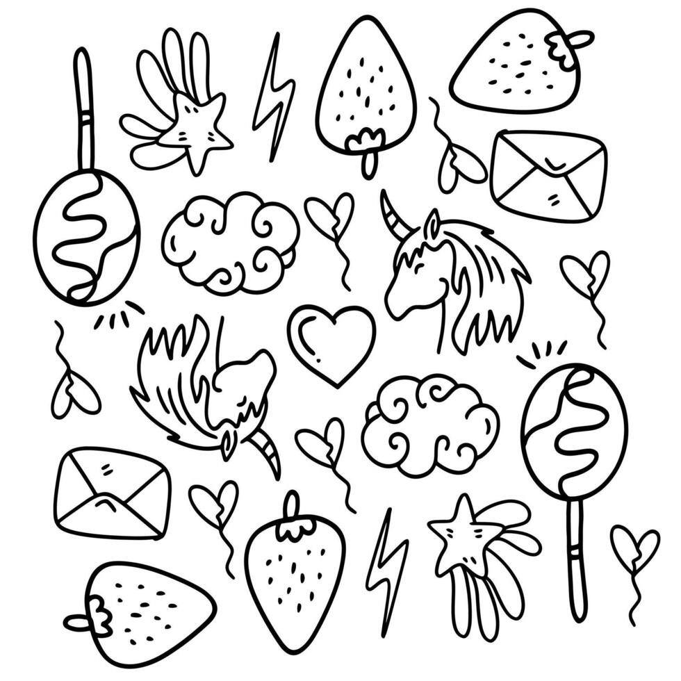 Cute Fruit and Mushroom Characters with Faces vector