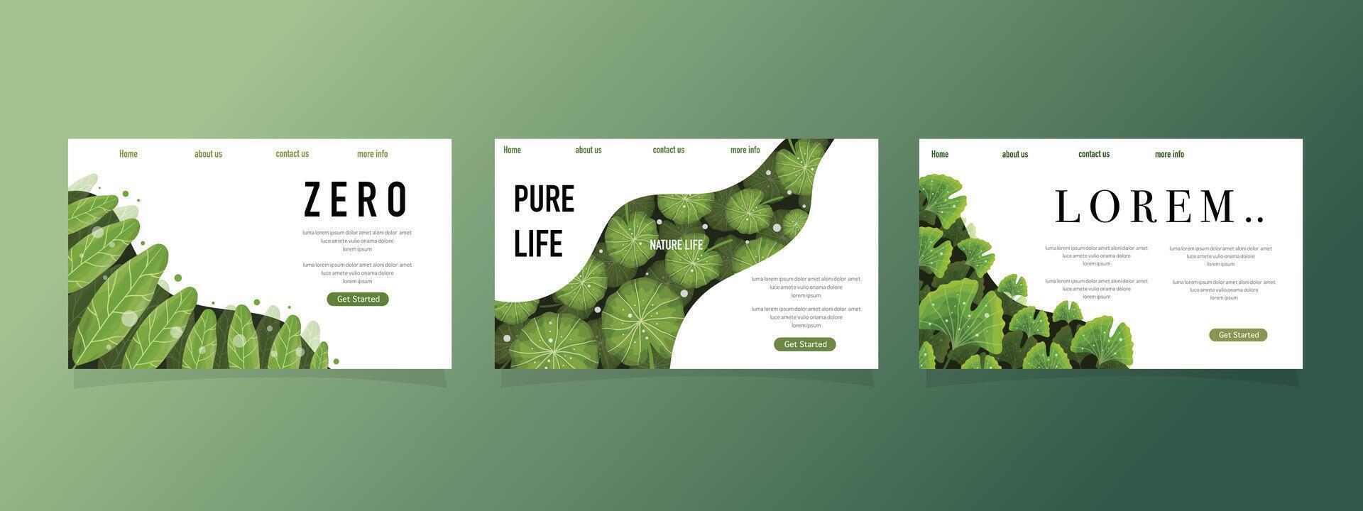 Nature Themed Web Banner with Green Leafy Borders vector