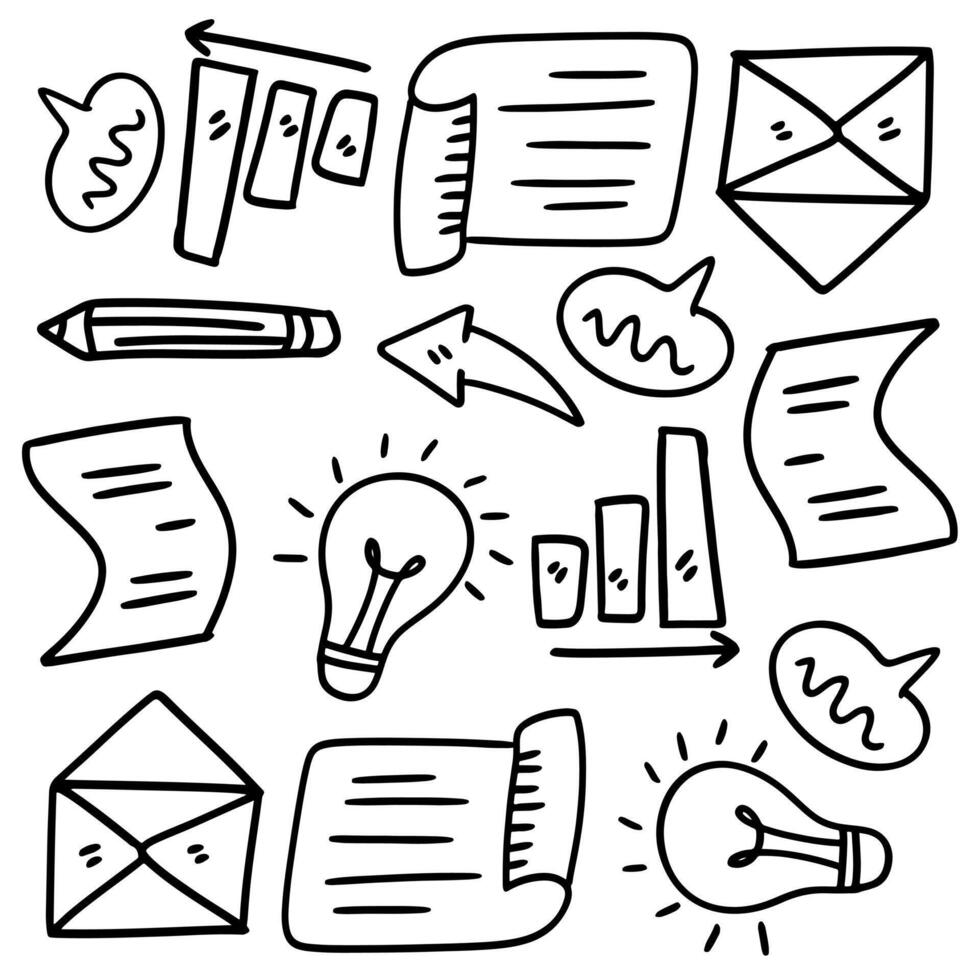 Office Supplies and Lightbulbs for Startup Plans vector