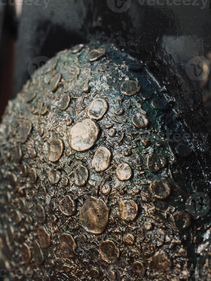 A CloseUp View of a Textured Surface Featuring Unique Patterns and Vibrant Colors photo